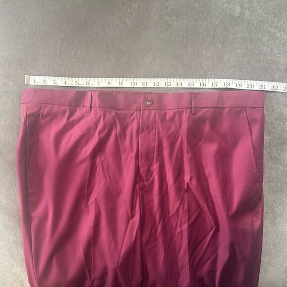 Men’s Burgundy Slim Fit 2 Piece Suit One Button Size 44 Jacket 40 Pants NWT - Picture 9 of 15